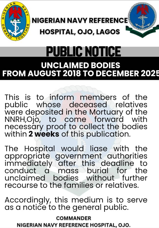 Time Is Running Out: Navy Hospital Urges Families to Claim Unidentified Dead